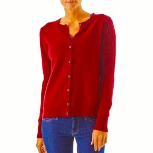 PATAGONIA Recycled Cashmere Cardigan in Red - Excellent Pre-loved Condition, XS